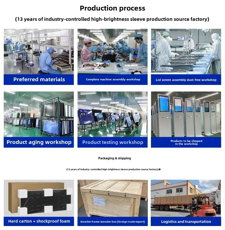 حامل أرضي رقمي لافتات عرض رقمية وشاشة إعلانية عالية الدقة للاستخدام التجاري في المدارك وشاشة LCD عالية السطوع