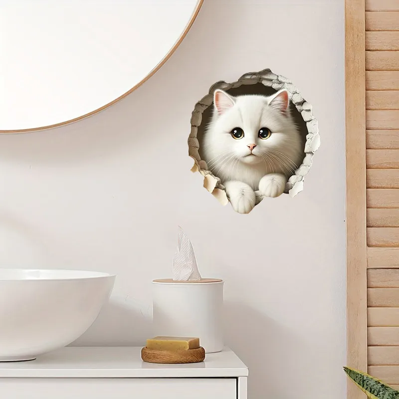Cartoon Mouse Cat Wall Sticker Kids Room Decoration Mural Self-adhesive Bedroom Home Wallpaper Nursery Decor Decals S335