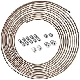 

4LifetimeLines 3/16" x 25ft Brake Line Kit – SAE/ISO Certified, Corrosion Resistant, Inverted Flare Fittings Included
