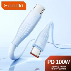 Toocki PD100W Dual Type C Cable 5A USB C To Type C Fast Charging Cable for iphone 15 Samsung Huawei Xiaomi Quick Charge Cable