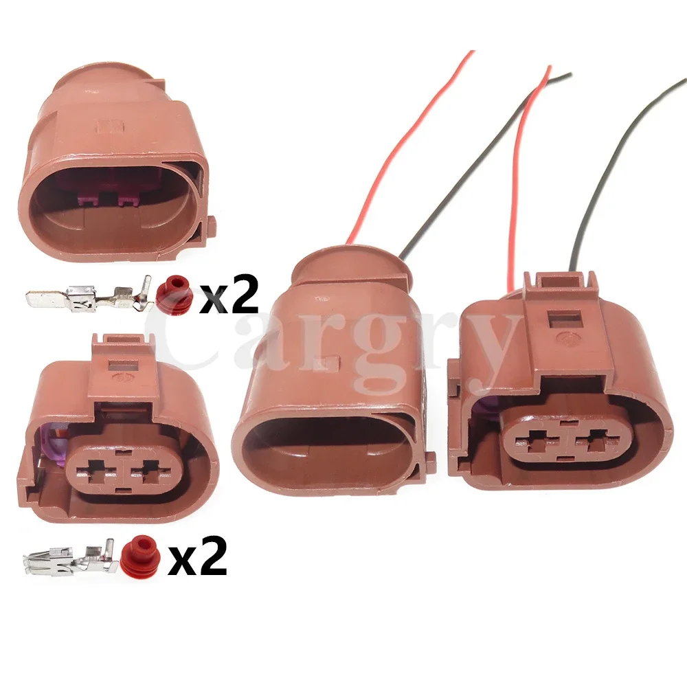 

1 Set 2P 3B0973852A 3B0973752A Automotive Electronic Fan Electric Cable Socket AC Assembly Car Waterproof Connector For Audi