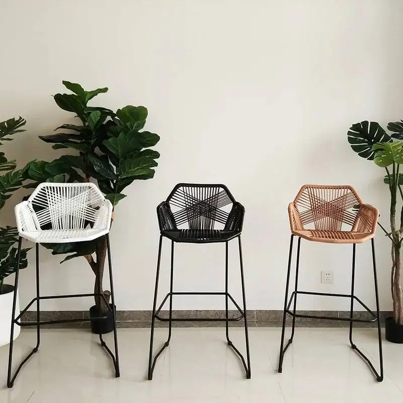 

Скандинавские стулья Sillas, плетеные из ротанга, эргономичные острова для ожидания, высокая стойка регистрации, садовая стойка для взрослых, барные стулья, мебель для дома