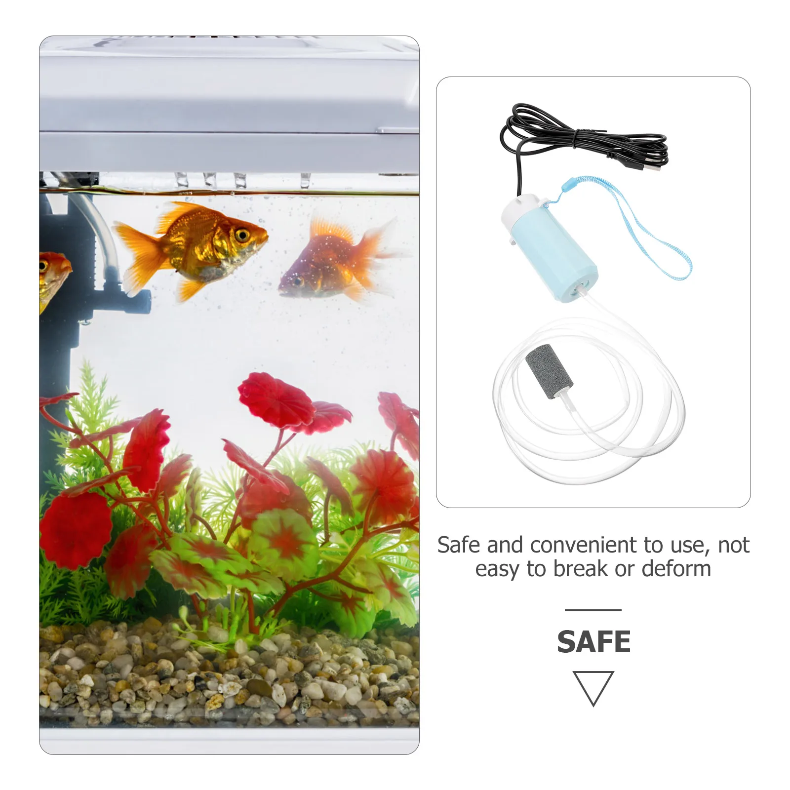 

USB Oxygen Pump Small Aquarium Accessories Reusable Longtime Portable Shallow Blue White Fish Tank Pump Super Silent Large