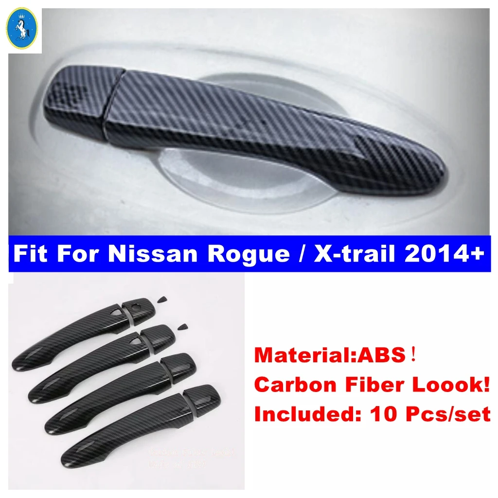 

Outside Door Pull Handle Decoration Cover Trim Fit For Nissan Rogue / X-trail 2014 - 2020 Carbon Fiber Car Exterior Accessories