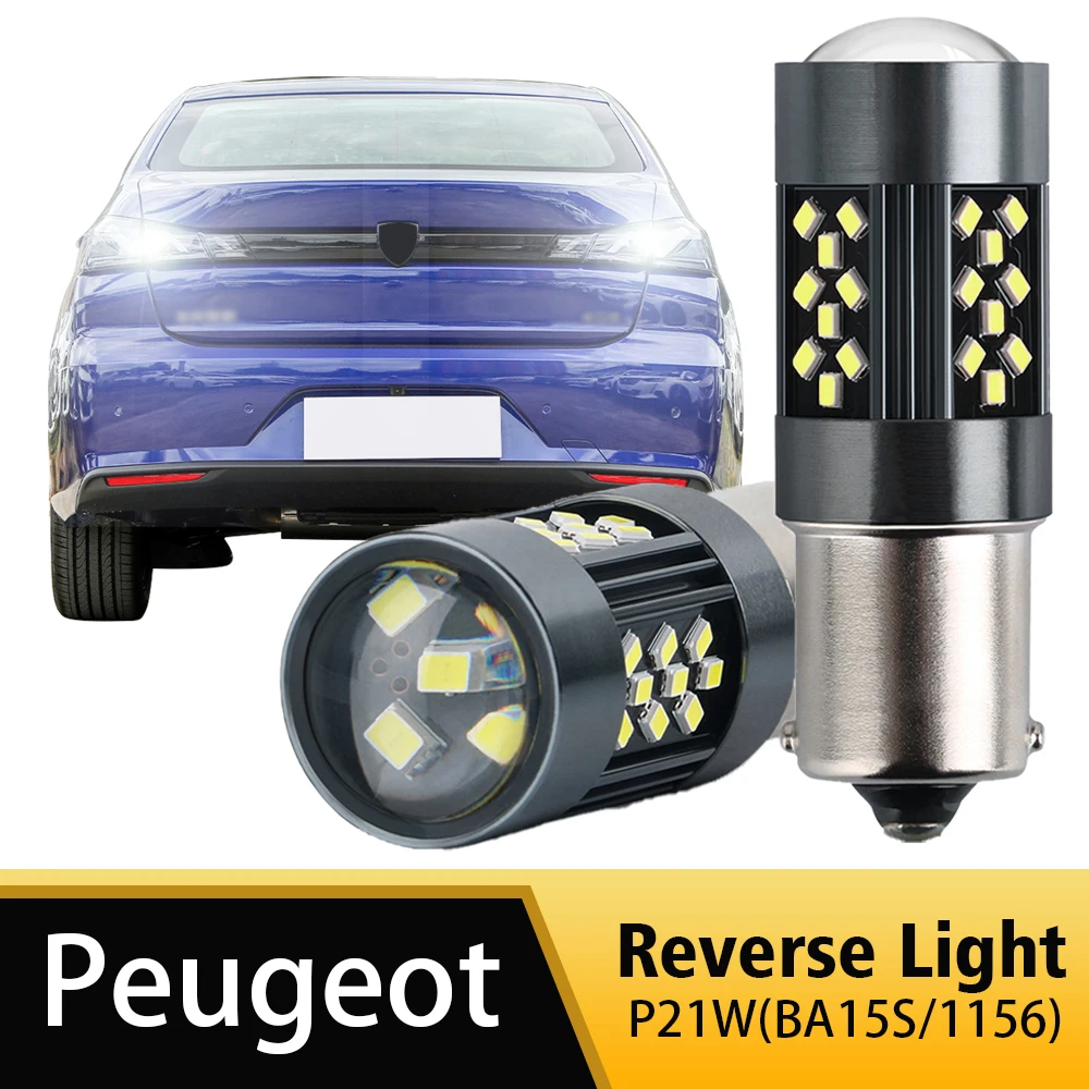2 lâmpadas led de luz reversa p21w ba15s canbus para peugeot 1007 107 108 2008 301 607 806 807 bipper expert parceiro rifter viajante