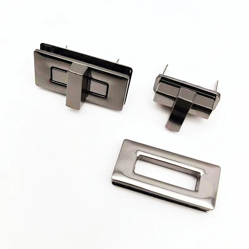 DIY Wallet Making Hardware Lock Accessories, Zinc Alloy Square Twist Lock for Bags and Handbags, Small Square Bag Metal Turn Lock, Hardware Accessories Buttons
