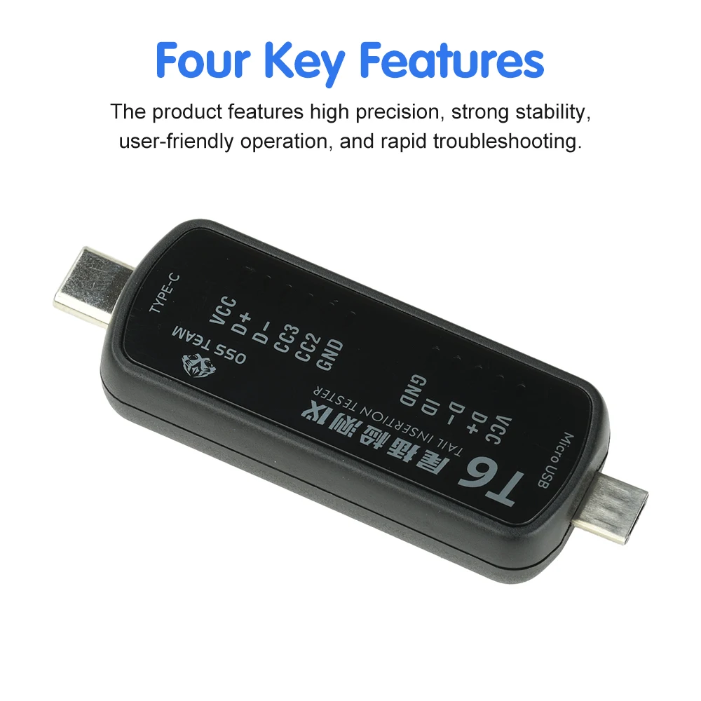 T6 Tail Plug Tester Mobile Phone Repair Dual Plug Charge Port Tester Interface Quick Fault Detection Tool For Android Phone