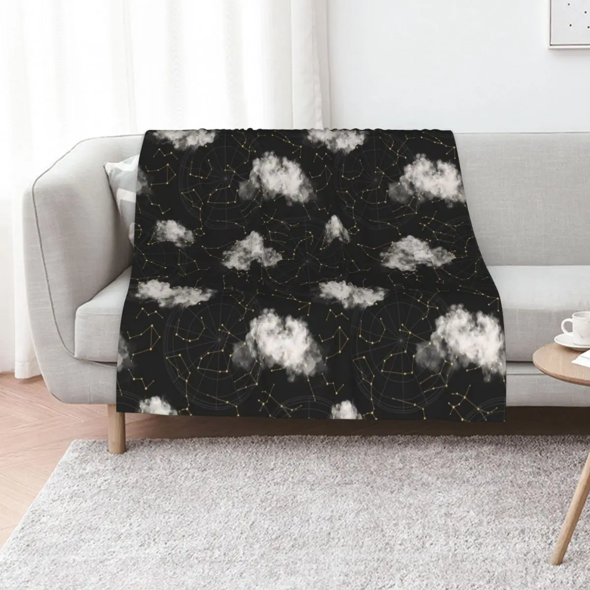 علم التنجيم الذهب الأسود كوكبة نمط هدية قسط الفن الملابس الأساسية الدافع إلهام الفرح المزاج مضحك رمي بطانية