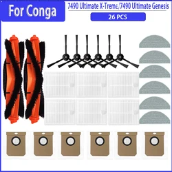 Roller Side Brush HEPA Filter Mop Dust Bag For Conga 7490 Ultimate Genesis/7490 Ultimate Home Genesis Spare Parts Accessories