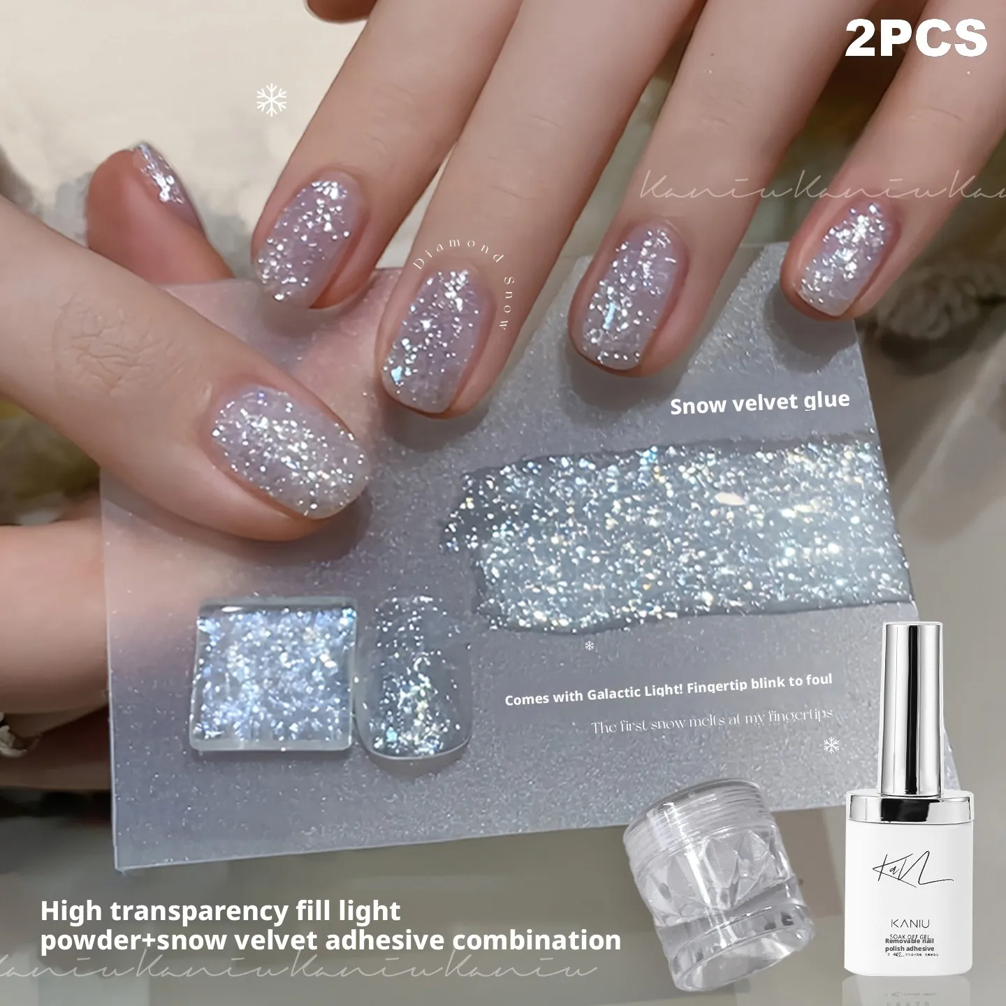 Kaniu 12ML boda copos de nieve finos esmalte de uñas en Gel pegamento Edelweiss remojo UV LED barniz de Gel manicura arte de uñas polvo de nieve