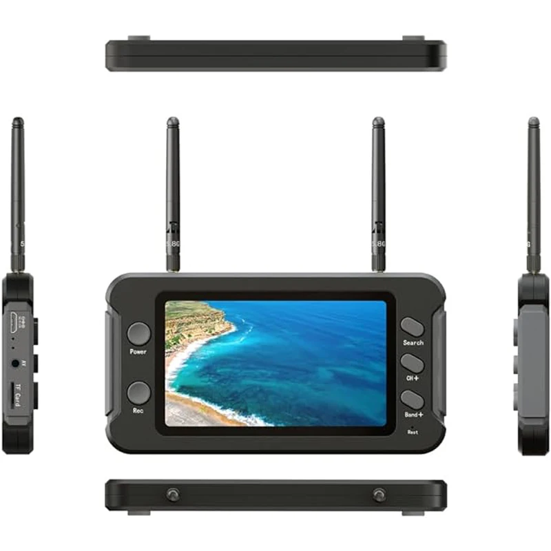 Monitor FPV de 5,8G con DVR, pantalla LCD de 4,3 pulgadas, antenas duales, recepción de señal estable adecuada para Dron Quadcopter FPV