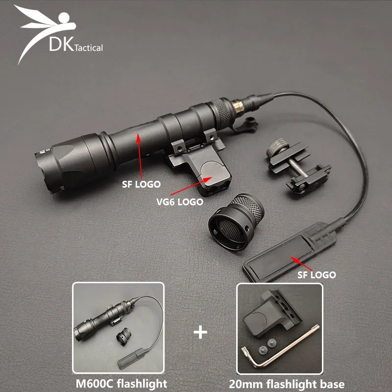 Tactical SF M600C M300C  Flashlight White LED Hunting Scout Light With  Mlok Keymod  20mm Picatinny Rail Base Weapon Accesories