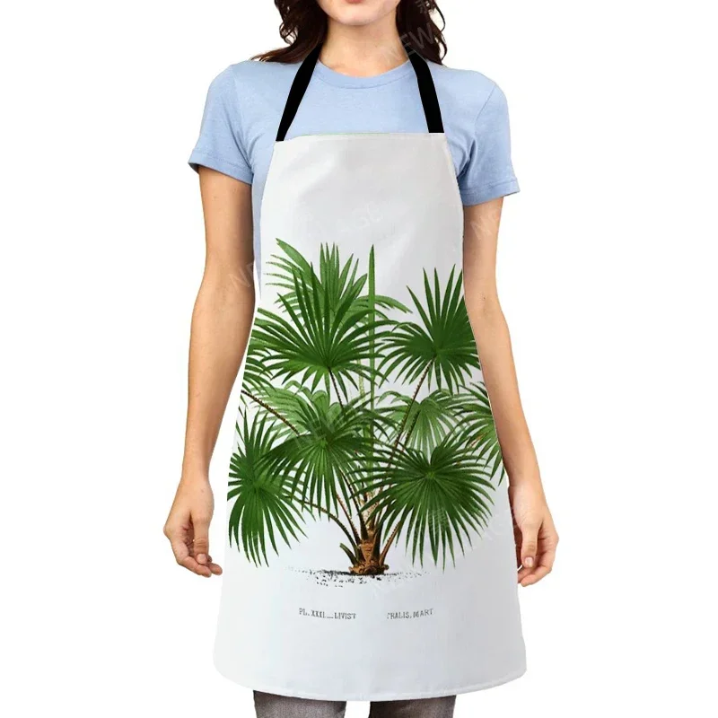 Aesthetic Women kitchen apron kids original Children Waterproof girl fashionable princess waiter work apron oil proof greenplant