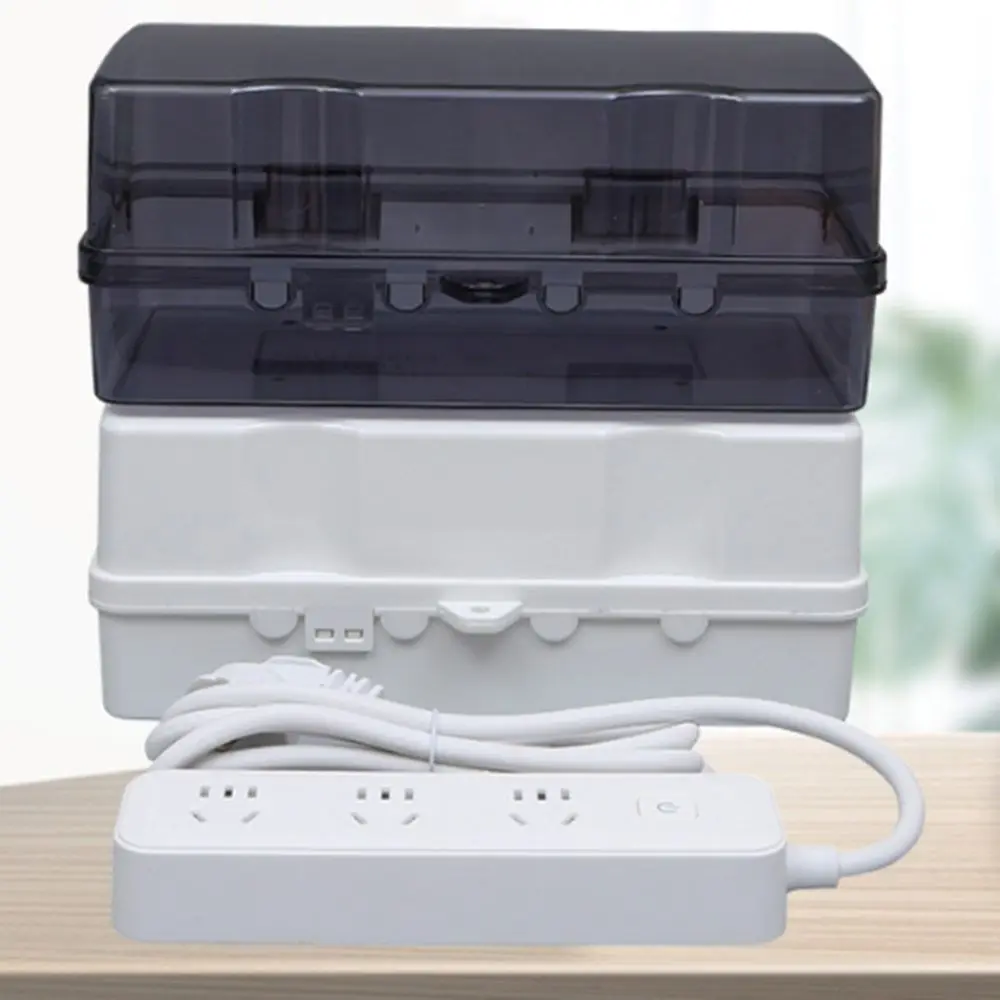 Portable Plastic Plug Box Anti-theft Weatherproof Cable Management Box Waterproof Protect Outlet Power Strip Storage Box Outdoor