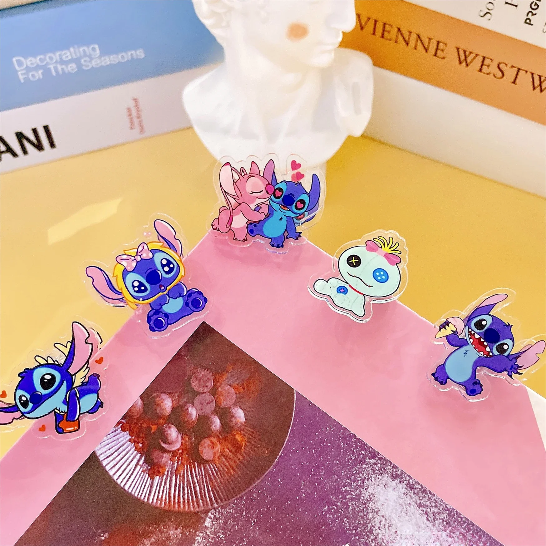 

Double-sided Acrylic Clip Stitch Pattern Girly Heart Cute PP Clip Stationery Organizer Hand Ledger Snack Clip Children's Toys