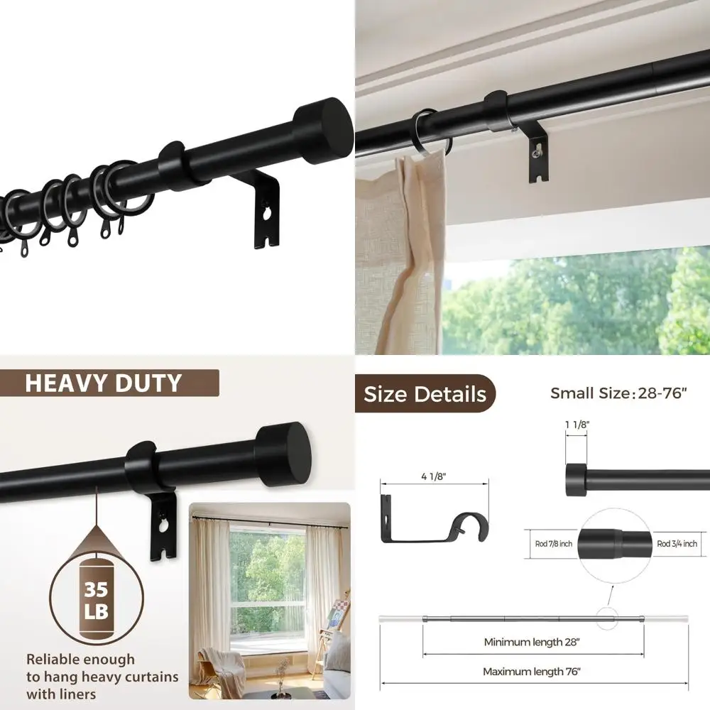 asta-per-tende-regolabile-in-acciaio-al-carbonio-nero-gamma-28-76-pollici-con-diametro-di-1-pollice-e-anelli