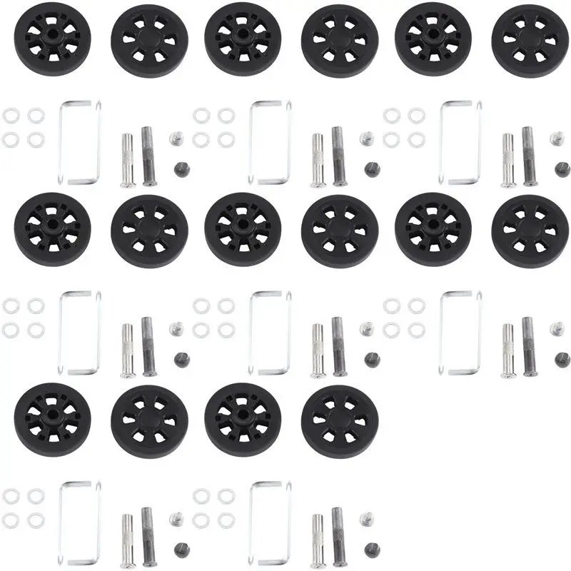 new-60x13mm-set-of-16-luggage-wheel-suitcase-replacement-wheelsluggage-suitcase-pu-swivel-caster-wheels-bearings-a