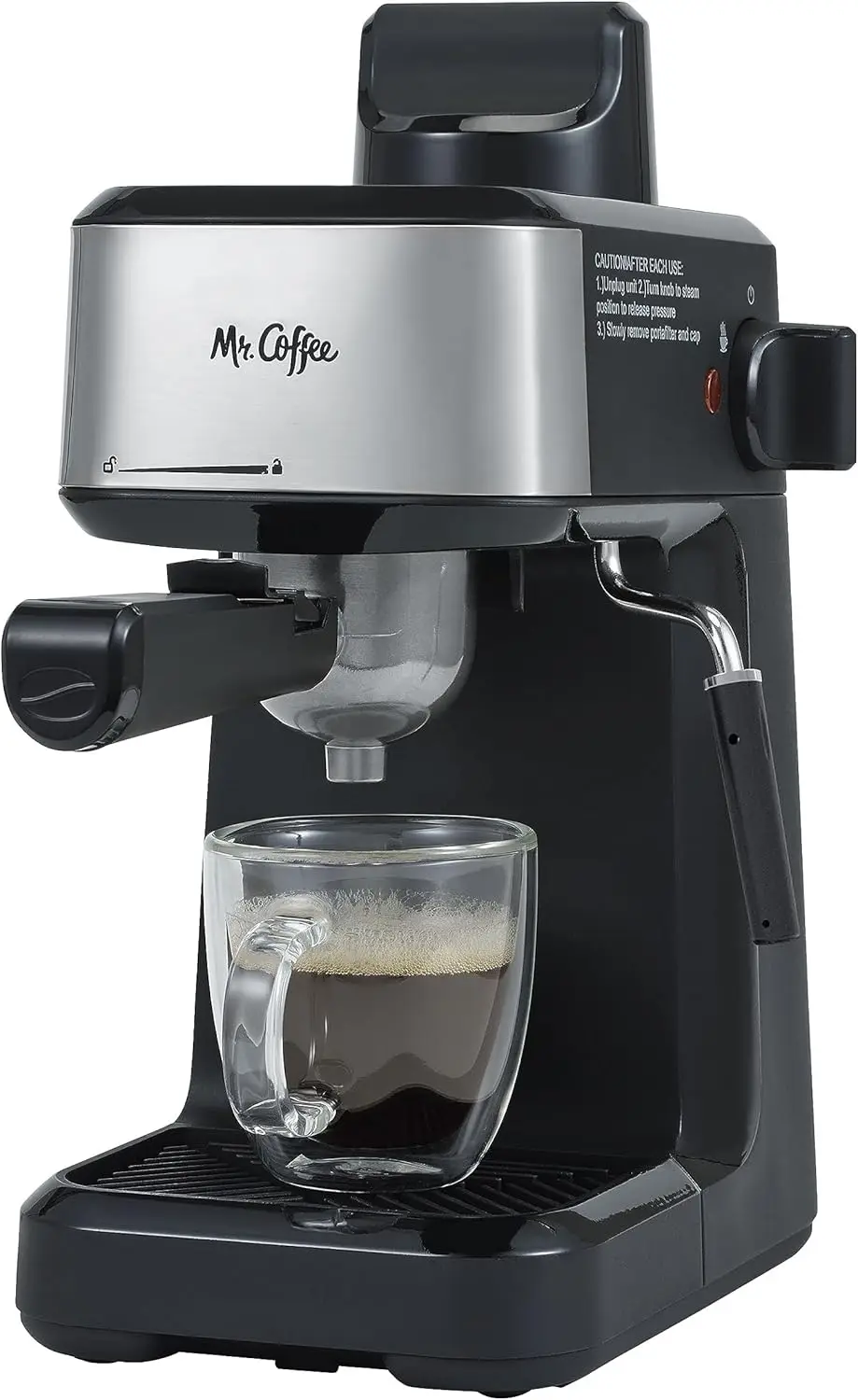 

4-Shot Steam Espresso & Cappuccino Maker with Stainless Steel Frothing Pitcher