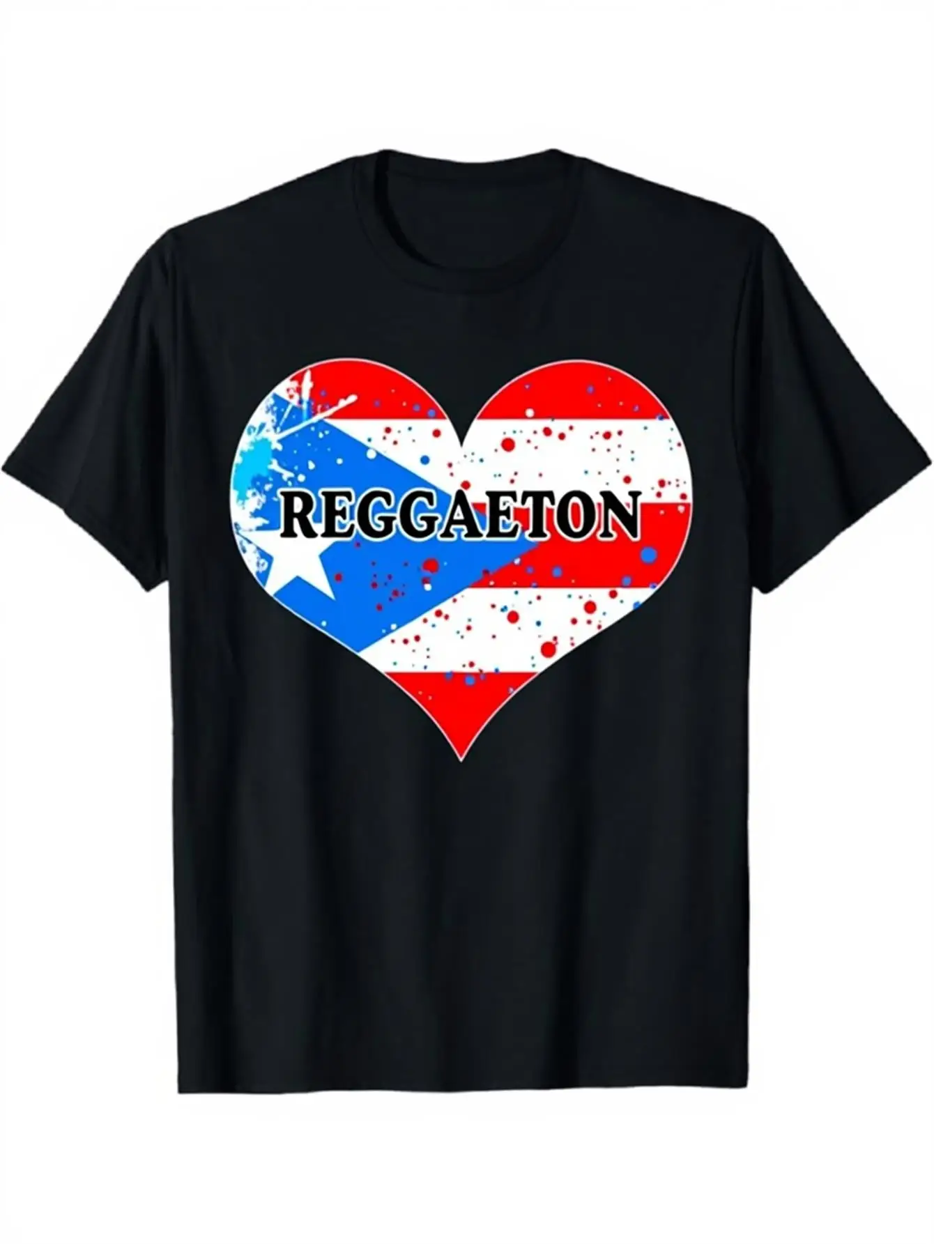 

Black Regular Fit Reggae Heart Graphic T-Shirt | Men Women Short Sleeve Crew Neck Casual Daily Vacation Streetwear Top