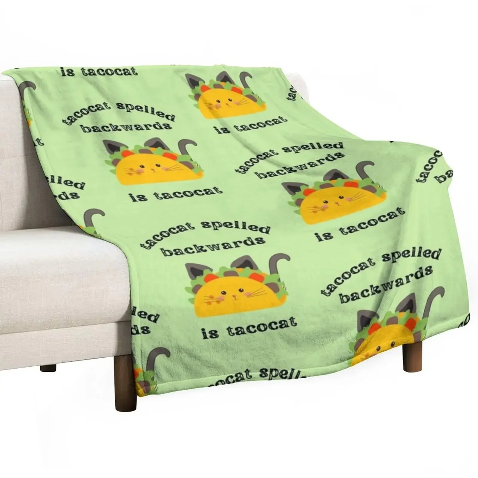 Taco Cat Throw Blanket Decorative Sofa Sofa Multi-Purpose blankets and throws Blankets