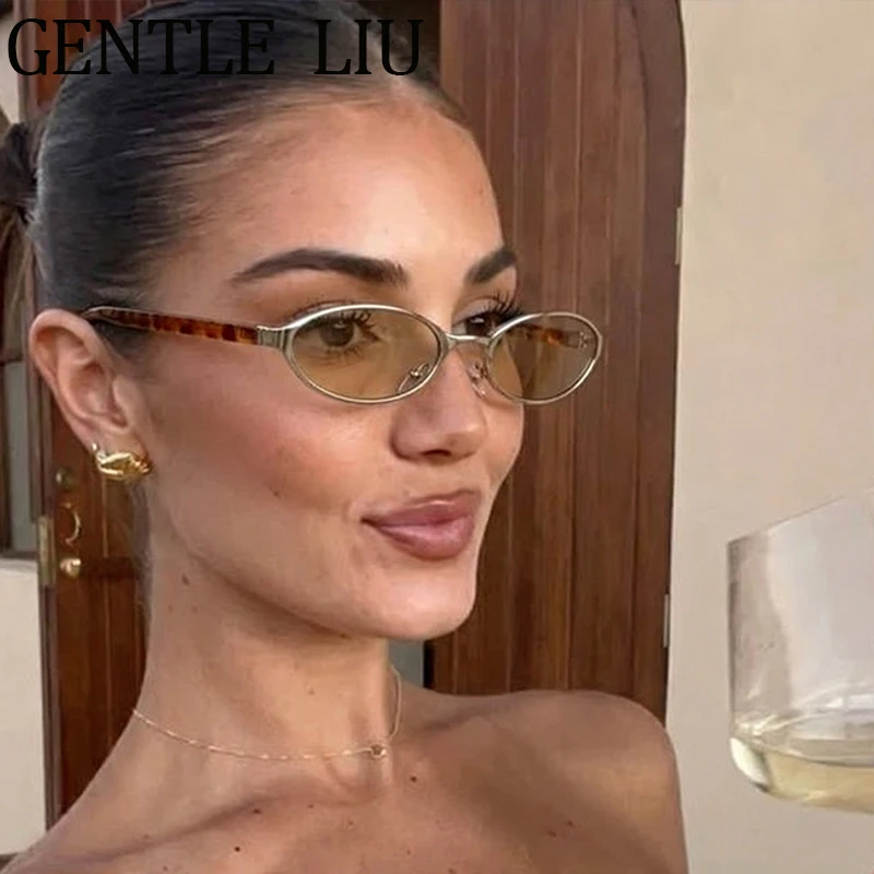 

Retro 90s Oval Sunglasses Women 2026 Luxury Brand Designer Y2K Punk Small Frame Sun Glasses For Ladies Eyewear Travel Shades