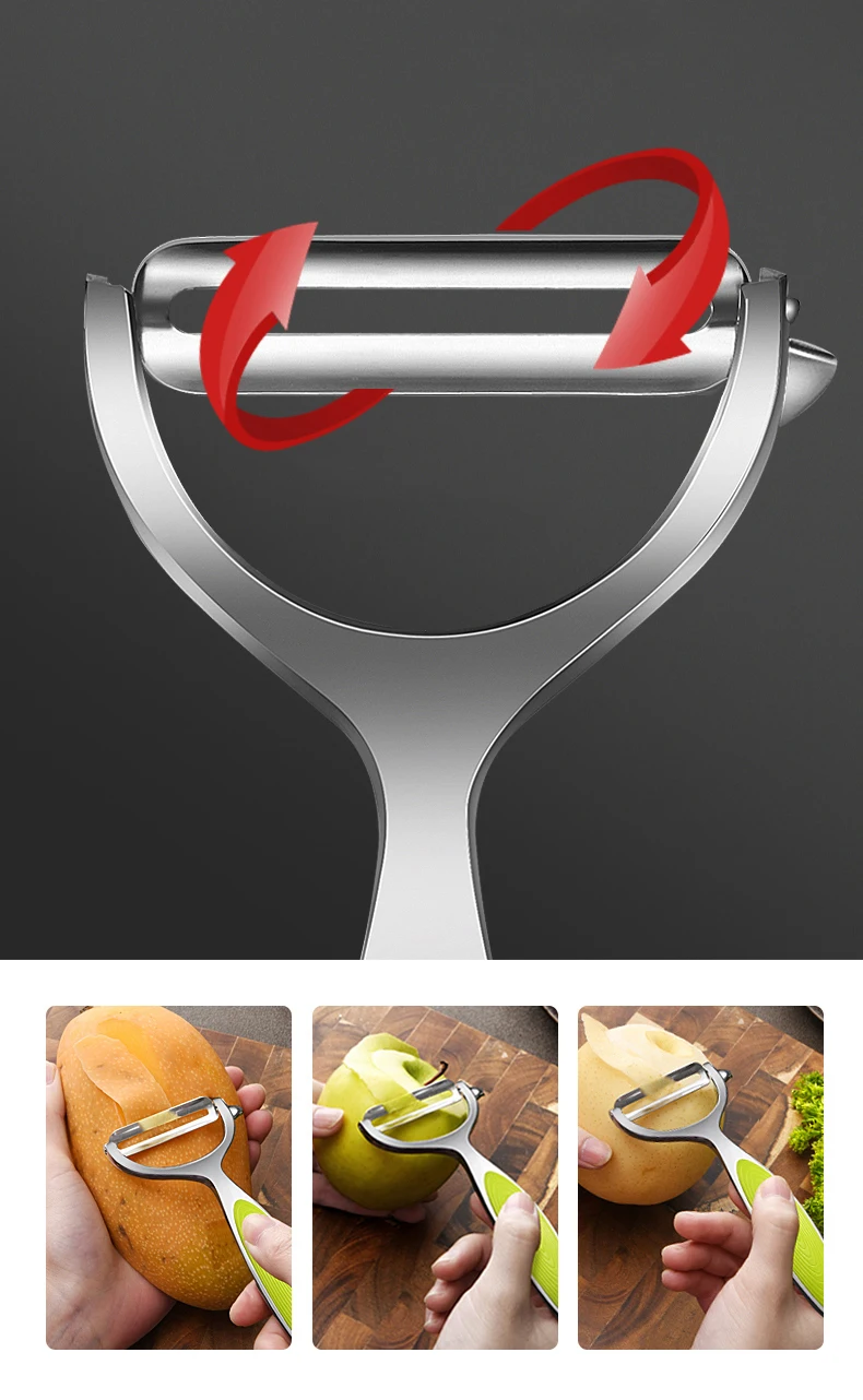 1PC Edelstahl Gemüse Schäler Kartoffel Schäler Multi-funktion Karotte Reibe Obst Werkzeuge Küche Zubehör Küche Pelador – Detail 5