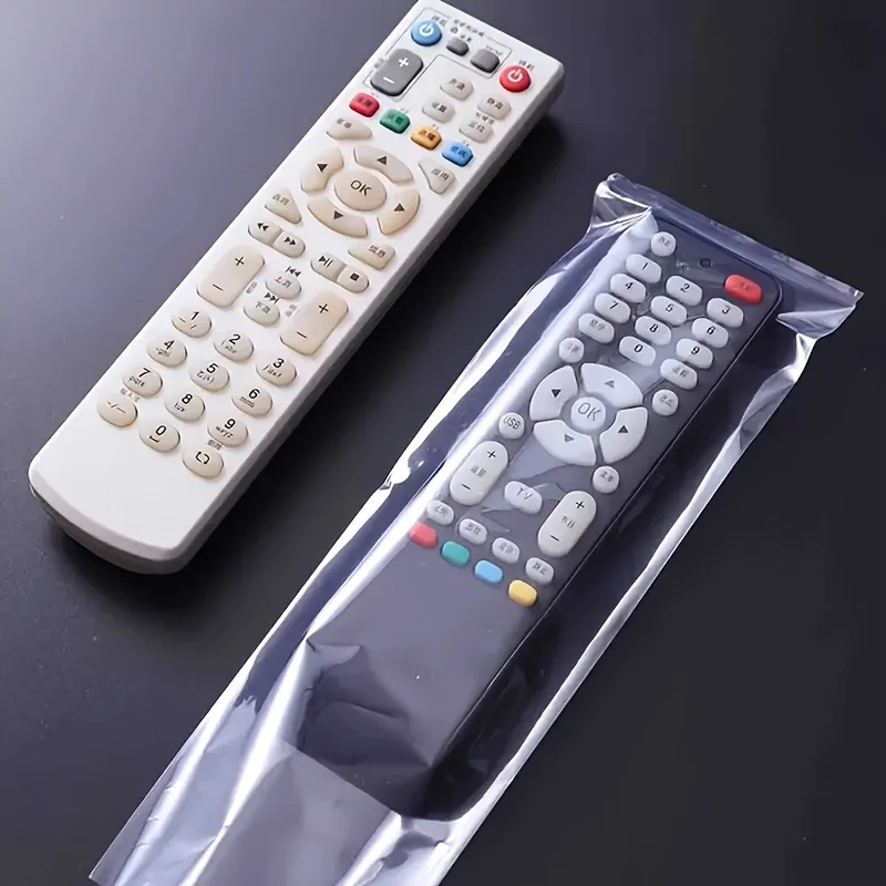 50pcs/pack Transparent PVC Heat Shrink Film TV/ Air Condition Remote Control Cover For Universal Protective Bag