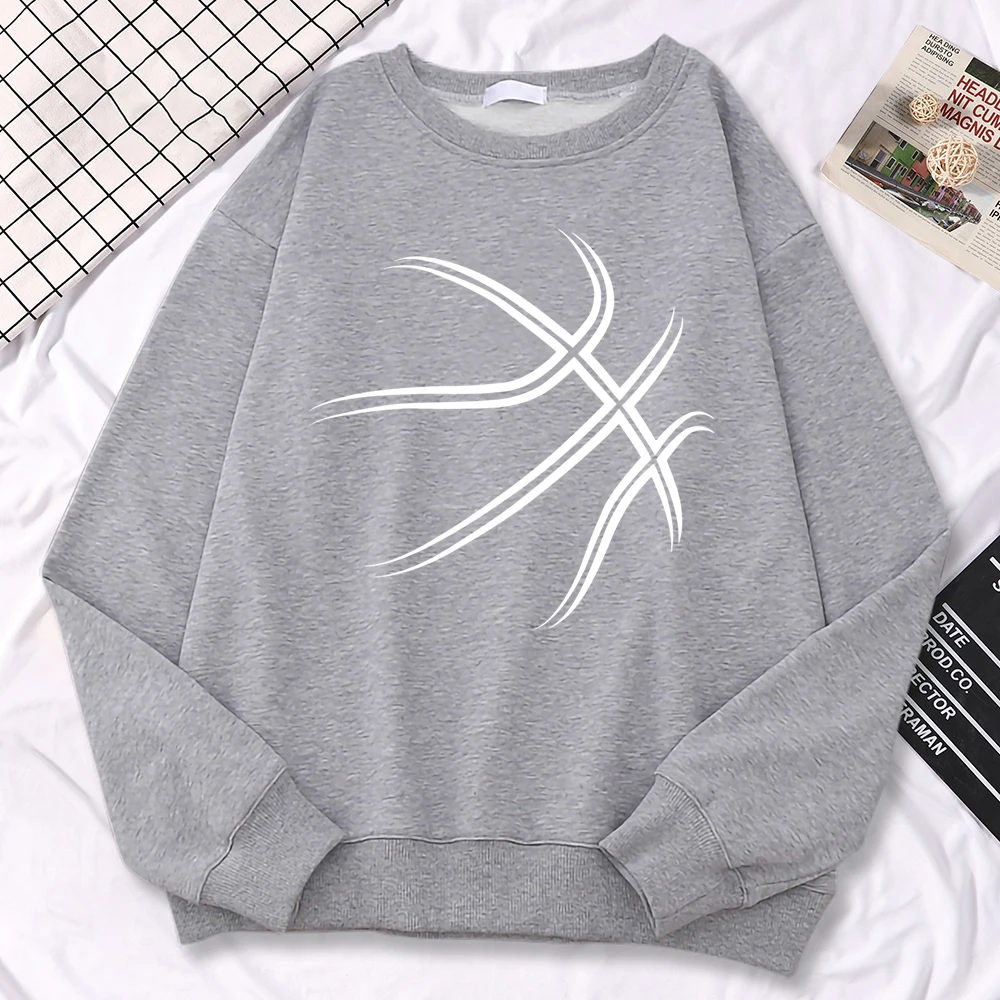 Autumn Trend Womens Pullovers I Am A Basketball Enthusiast Print Hoodies Fleece Soft Sweatshirts Loose Crewneck Female Clothing