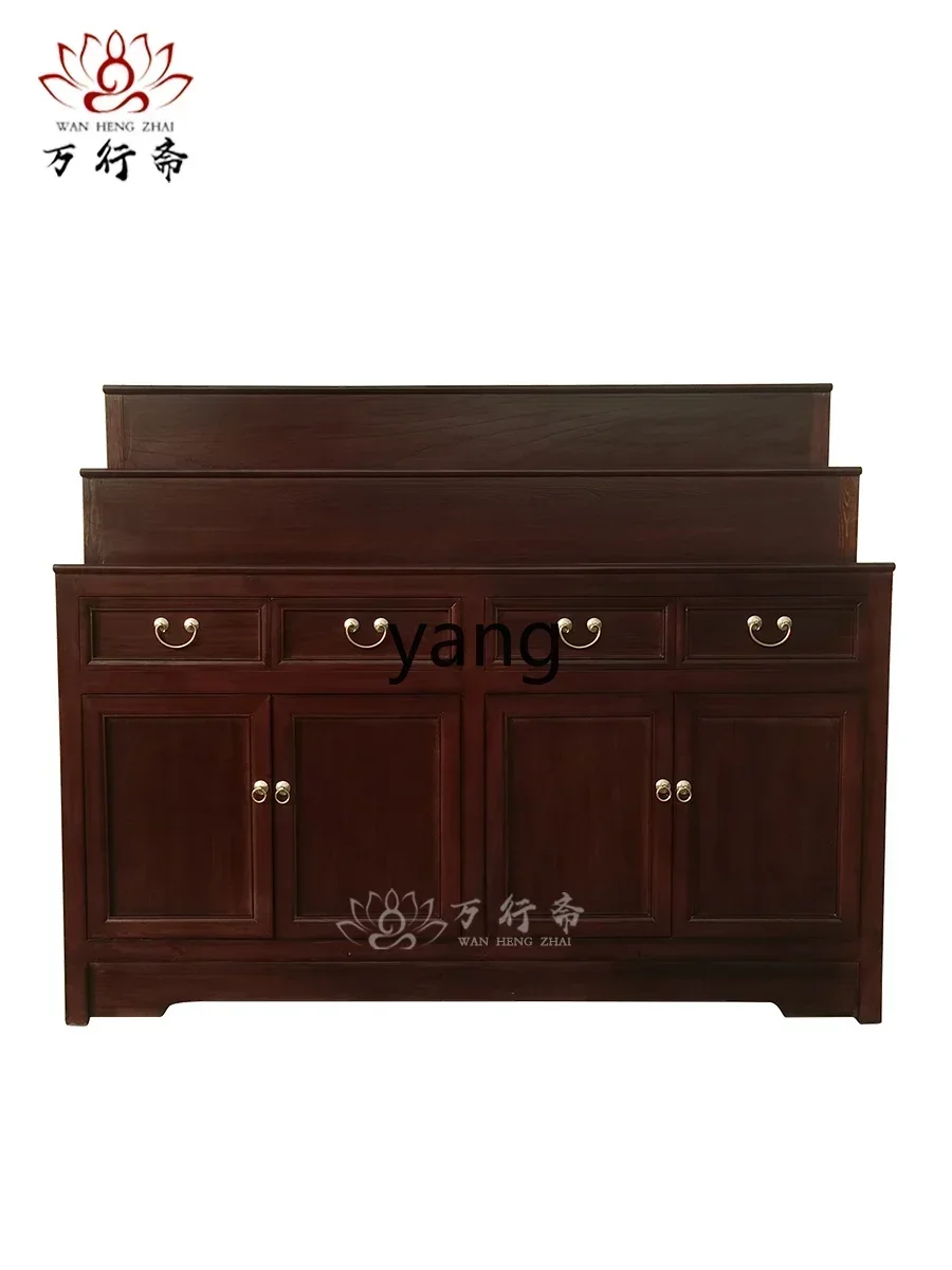 LM， Solid Wood Altar Three-Layer Household Buddha Cabinet Buddhist Hall Incense Burner Table Buddha Shrine