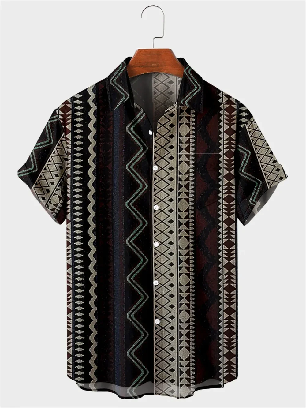 Camisas listradas havaianas masculinas pretas impressas camisas sociais manga curta casual top extra grande roupas de ginástica moda vintage masculina