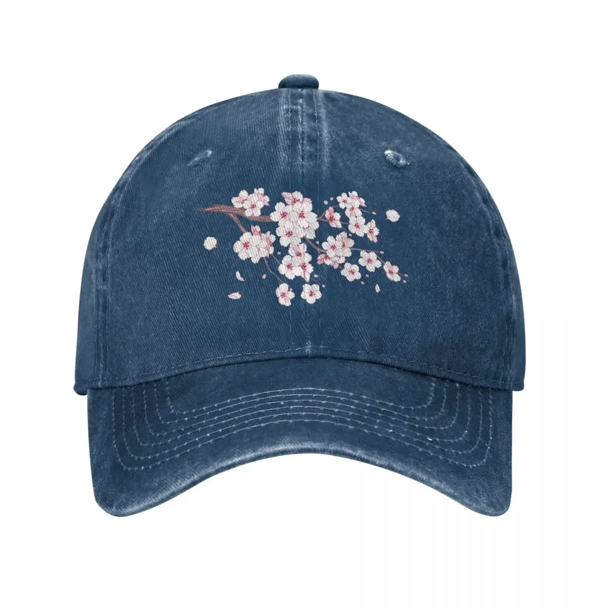 Falling White Sakura Cherry Blossom Baseball Cap western Hat Snapback Cap Beach Horse Hat Girl Men's