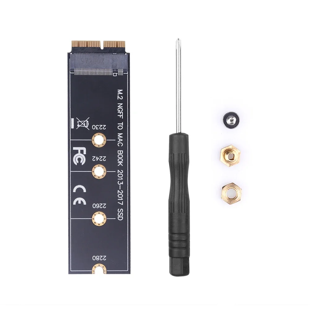 Tarjeta adaptadora de conversión M.2 NVME SSD para MacBook Air Pro Retina 2013-2017 NGFF AHCI SSD Kit mejorado para A1465 A1466 A1398 A1502