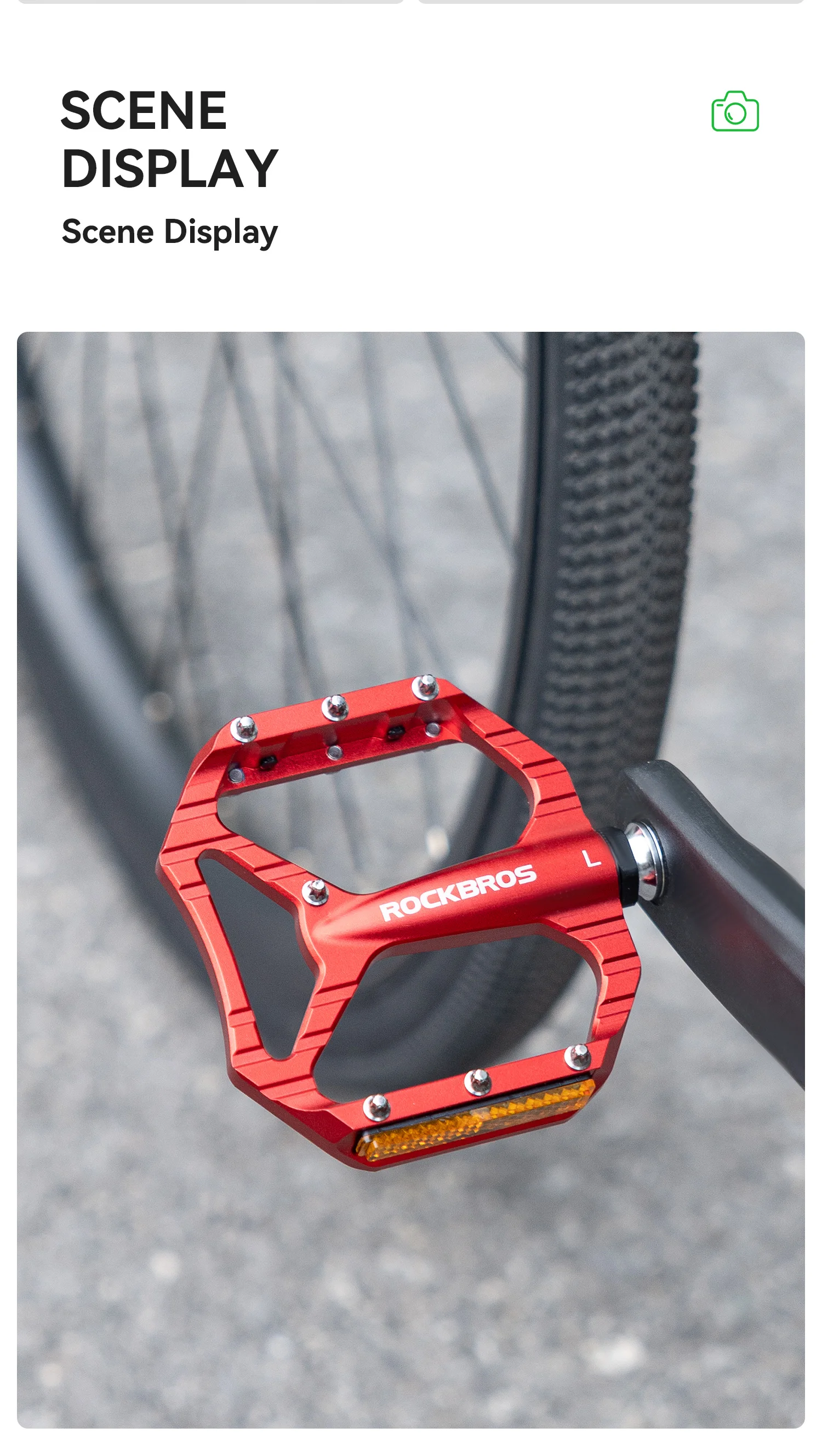 ROCKBROS Fahrradpedal Rutschfest Langlebig Einlagiges Aluminiumlegierungs-Reflexionspedal Hohldesign Leichtes Rennradpedal – Detail 12