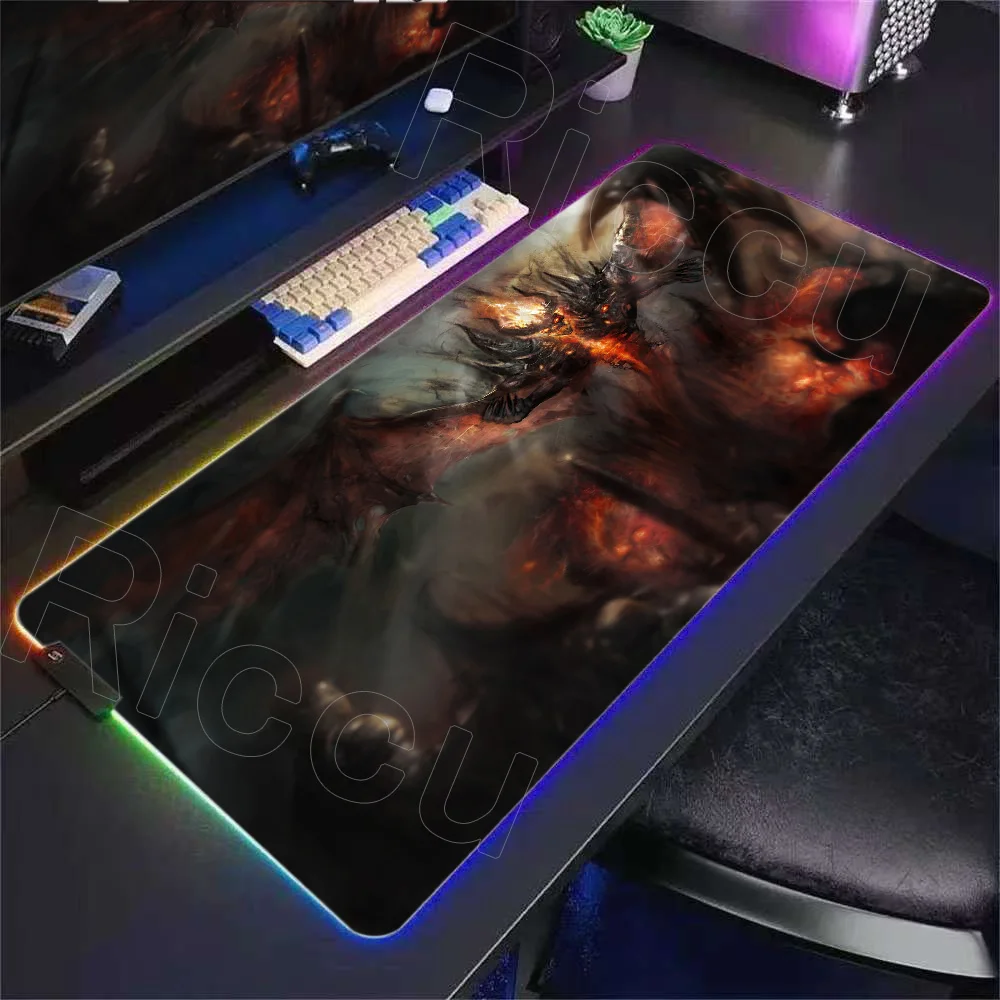Big 1200×600mm DOTA 2 Large RGB Mouse Pad Laptop XXL Gaming Mousepad LED Mice Pad Gamer Carpet Mausepad PC Desk Mat with Backlit - Image 2