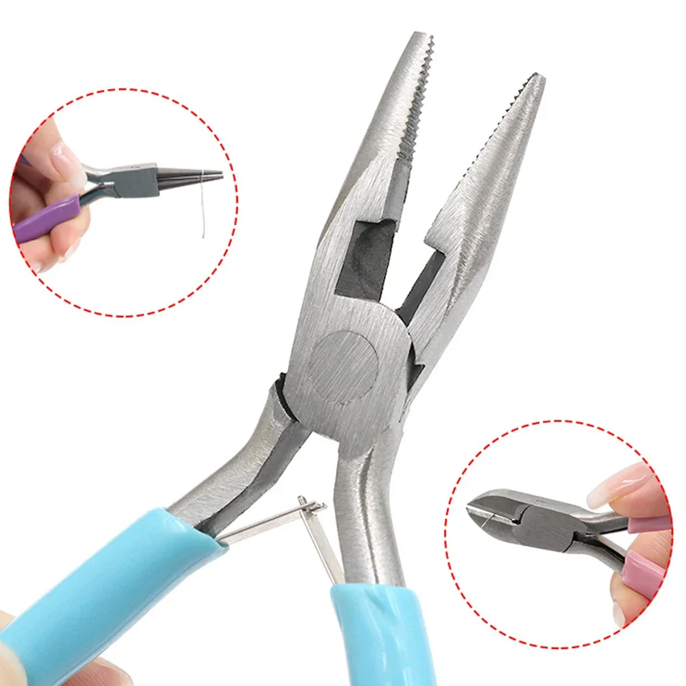 Jewelry Accessories Repair Making Kit Cutting/Bending Copper Wire Small Pliers Tweezers Scissors Opener Ring Tools Bag Pliers