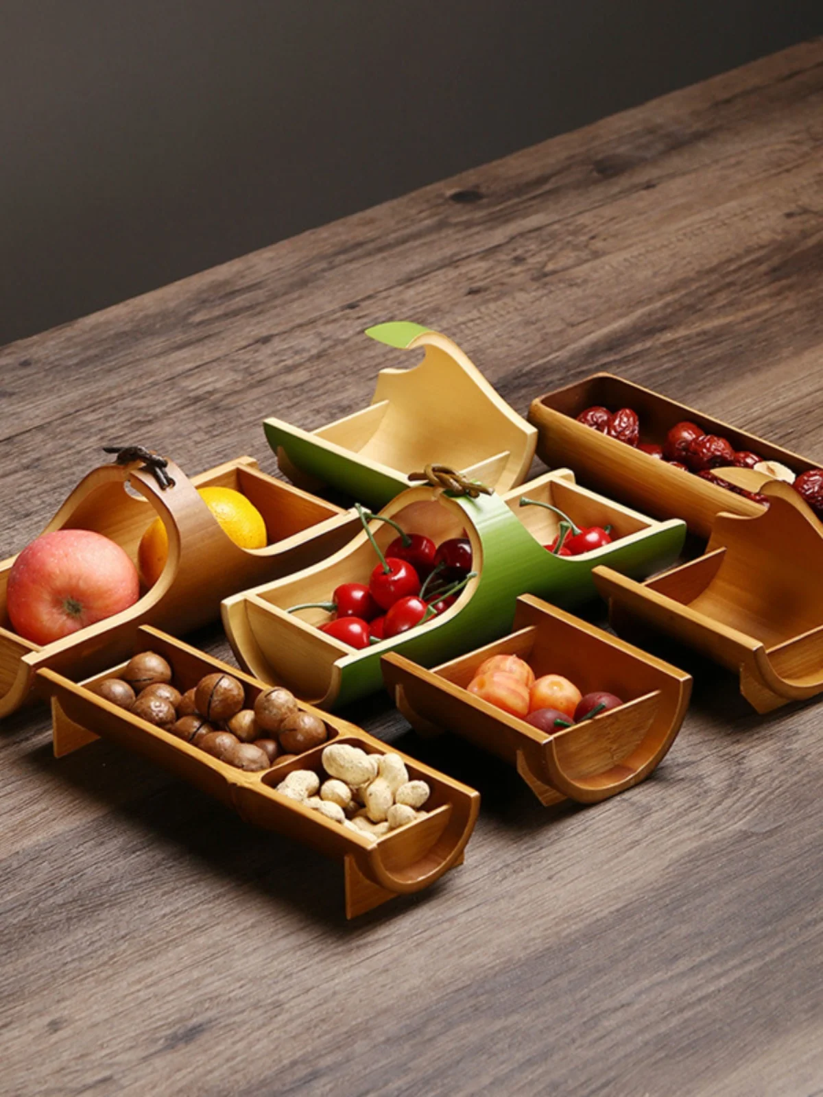 

Bamboo fruit plate, Japanese handmade refreshment plate, dried fruit box, household snacks, fruit basket, saucer storage box, ze