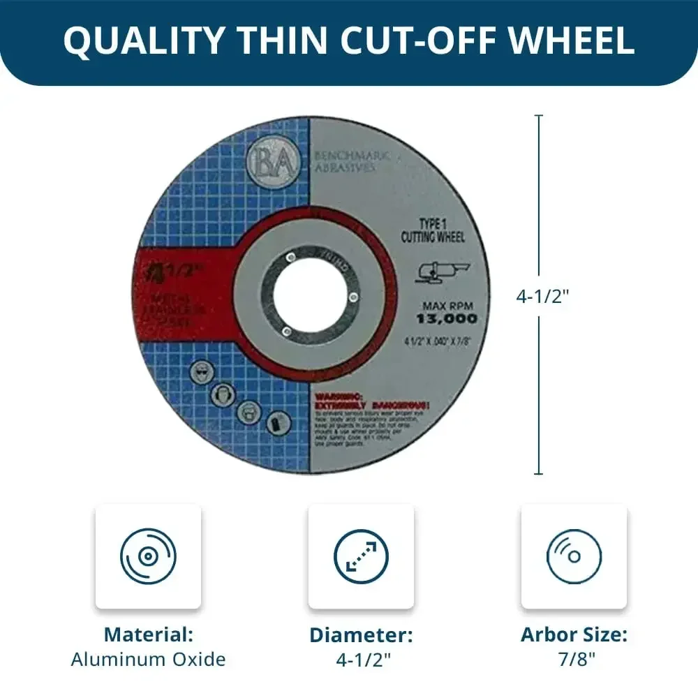 Schleifmittel, Schleifmaschine, Trennscheiben, 4 1/2 Zoll, Aluminiumoxid, dünn, Typ 1, Winkelschleifer, Trennscheibe für Metall, Edelstahl – w