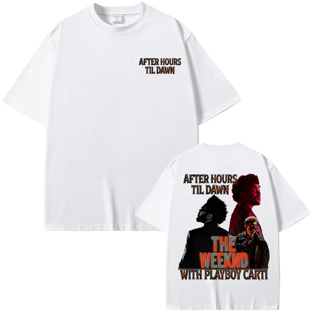 Unisex High Quality Loose Casual Vintage Fashion T-Shirt, The Weeknd After Hours Til Dawn Tour Graphic Fashion T-Shirt
