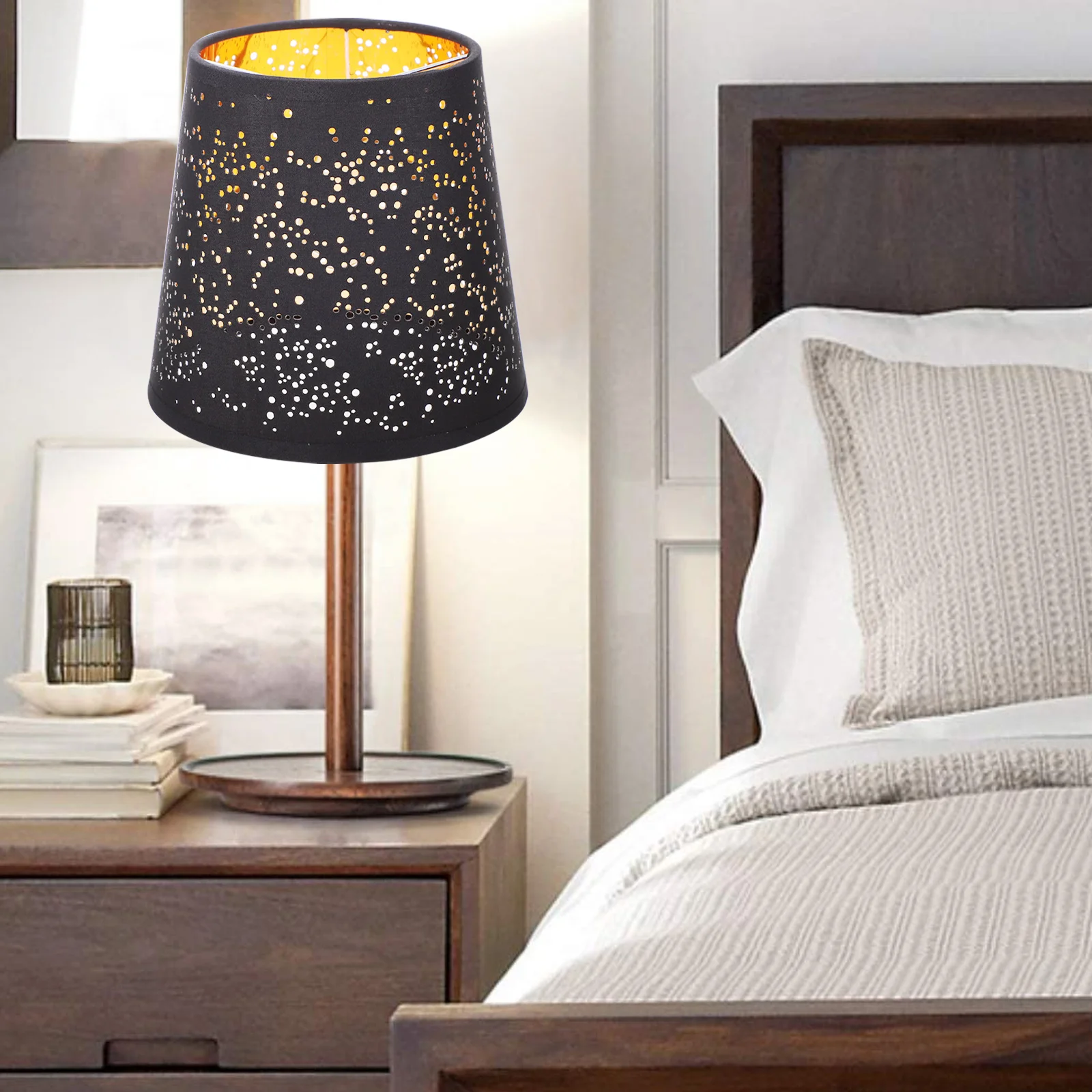 Hollow-Out Cloth Lamp Shade Clip-Bulb Light Cover Light Shade Lamp Cover Hollow Out Fabric Clip Bubble Lampshade