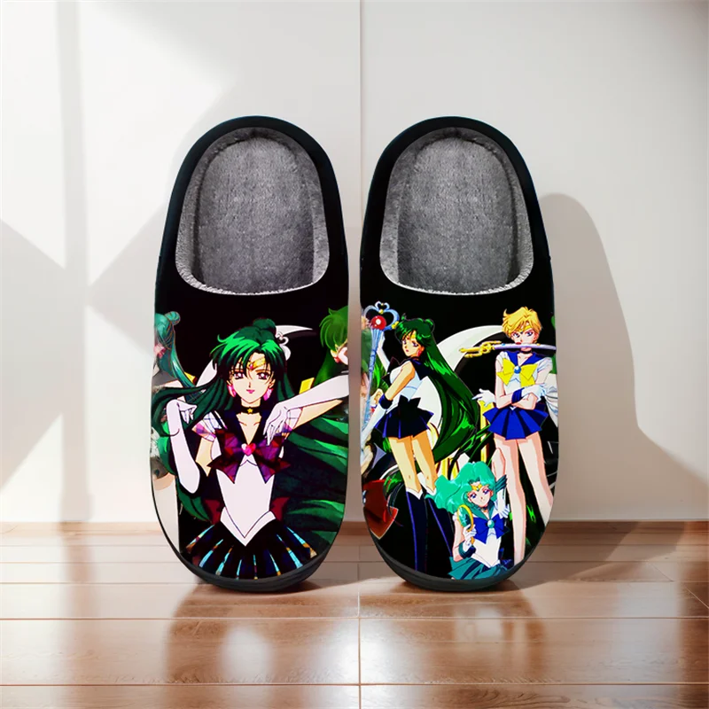 Winter Warm Indoor Slippers Anime Sailor Moon Meiou Setsuna Cospaly Cartoon Shoes For Man Woman Unisex Slippers Halloween Gift