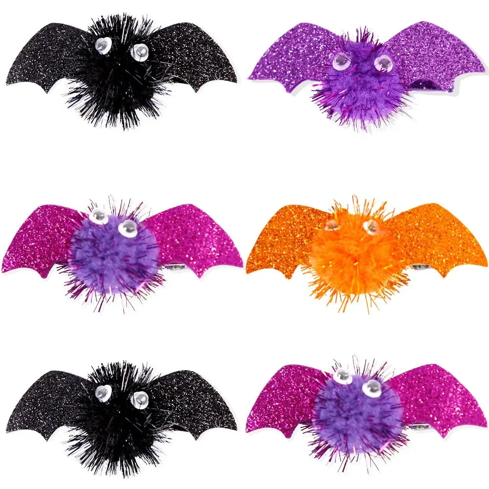 Halloween Bat Hair Clip Ghost Festival Black Purple Wing Hairpin Headband Trick or Treat Happy Halloween Party Decor Kids Gifts