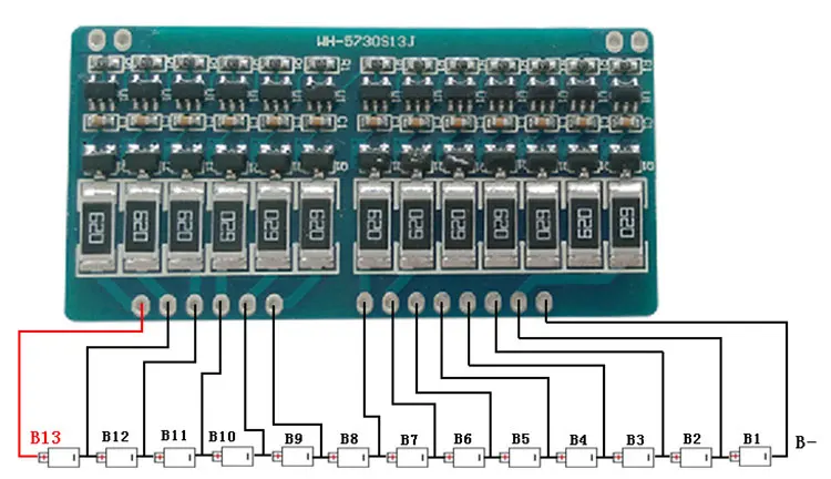 13S 4.2V li-ion Balancer Board bilanciamento pannello batteria a carica completa