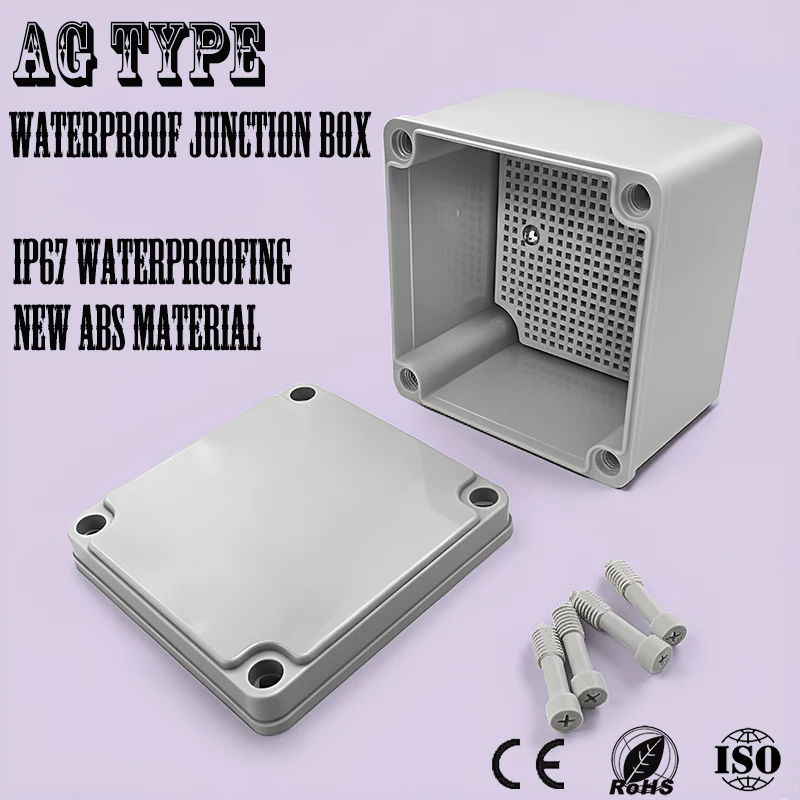 Outdoor waterproof junction box with IP67 rating for monitoring power distribution box, sealed with ABS plastic box