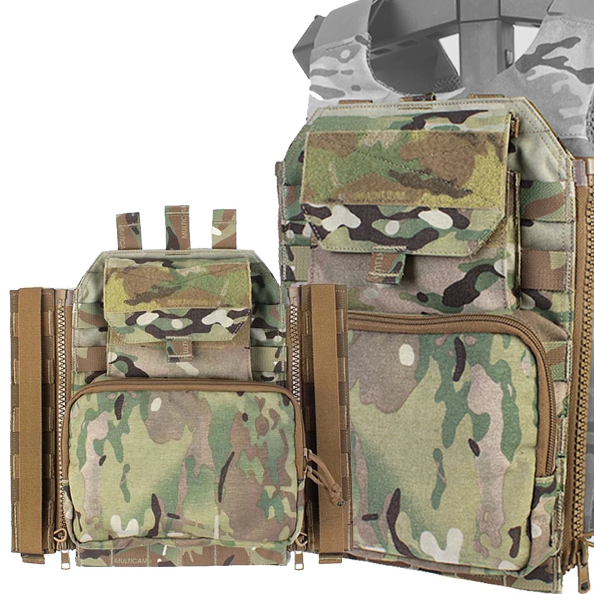 Paintball Airsoft Vest FCSK TYR MOLLE Back Panel Zipper Bag Hydration Bag Tactical Vest Detachable Back Panel Bag JPC