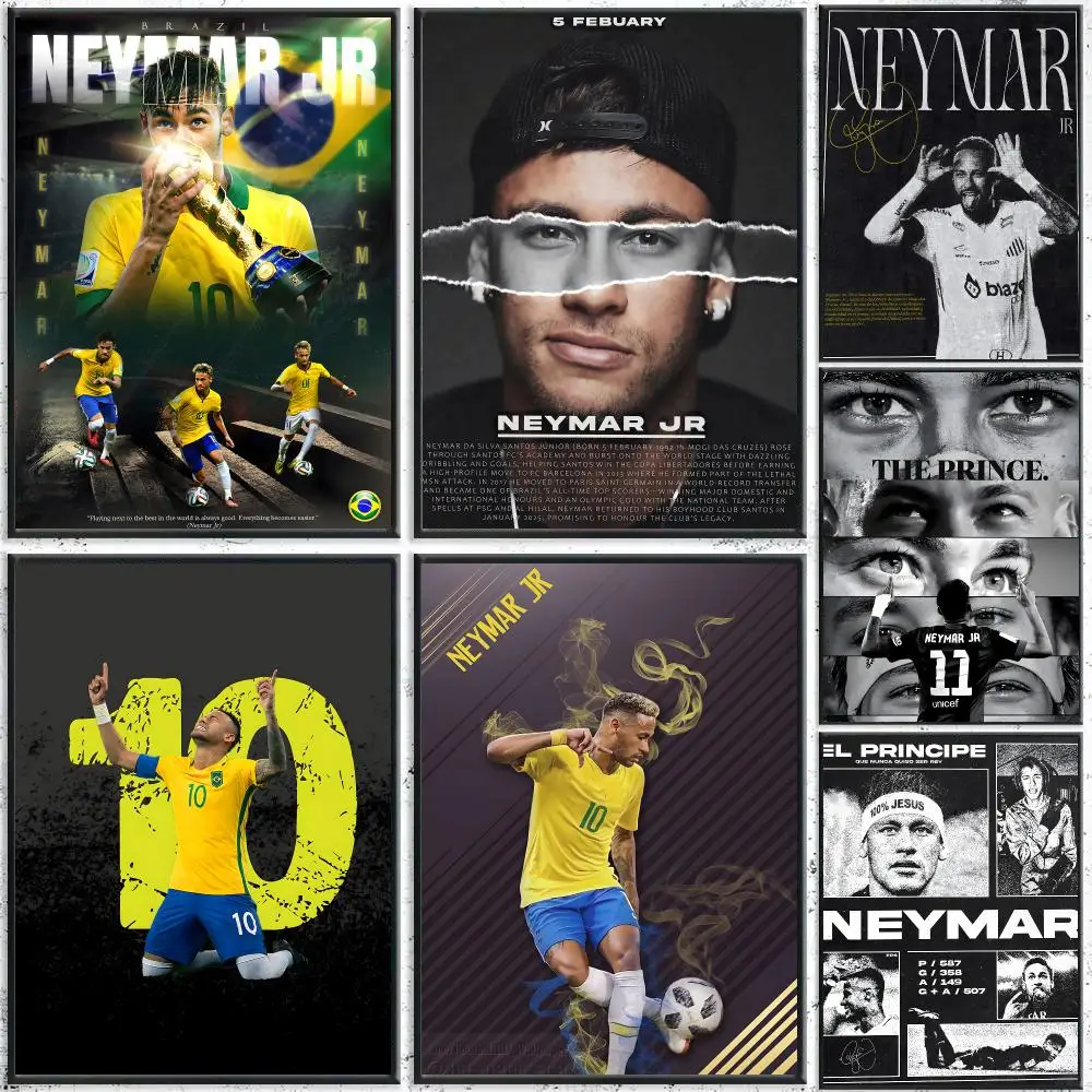 Athlete Neymar Poster Self-Adhesive Waterproof Wall Stickers, Coffee Bar Home Wall Decor