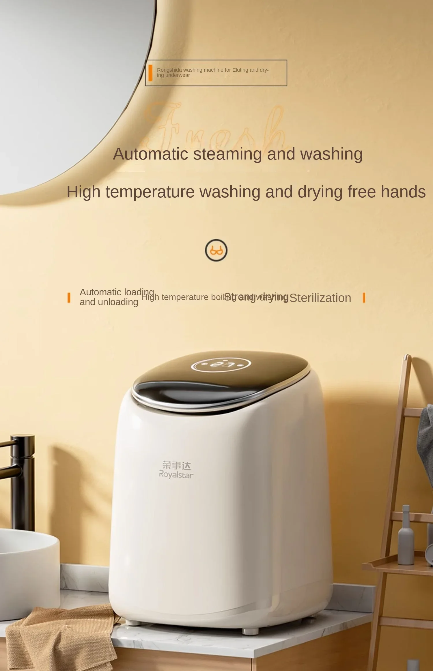 مجفف ملابس محمول مع كامل تلقائي ، غسالة ملابس داخلية صغيرة ، غسل وتجفيف بحجم صغير في واحد للجوارب ، 220 فولت