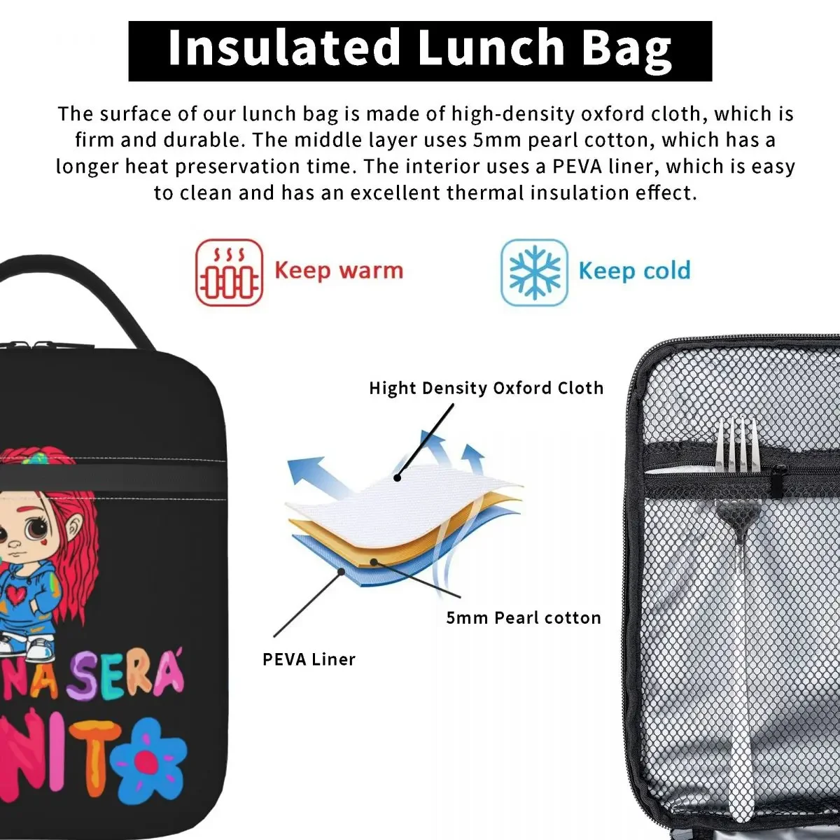 Karol G Lunch Bag For Women Anime Manana Lunch Box Picnic Convenient Tote Food Bags Waterproof Custom Cooler Bag