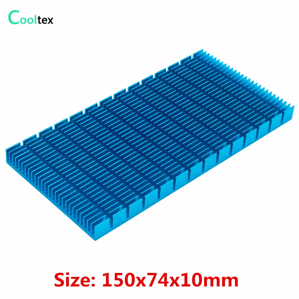 

150x74x10mm Aluminum Heatsink DIY Blue Radiator Heat Sink Cooler for Chip LED Electronic Heat Dissipation Cooling