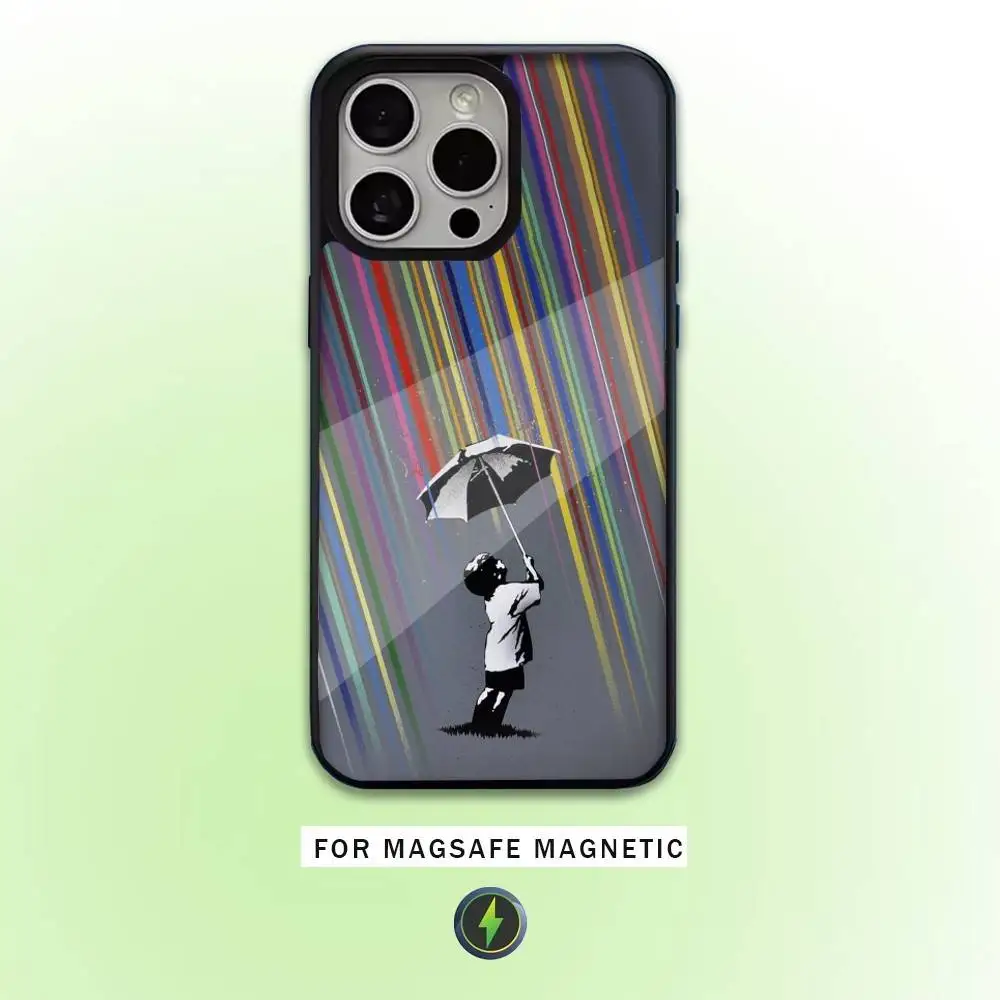 G-Graffiti Artist B-Banksy Phone Case  For iPhone17,16,15,14,13,12,11 Plus,Pro Max Magnetic Magsafe Wireless Charging