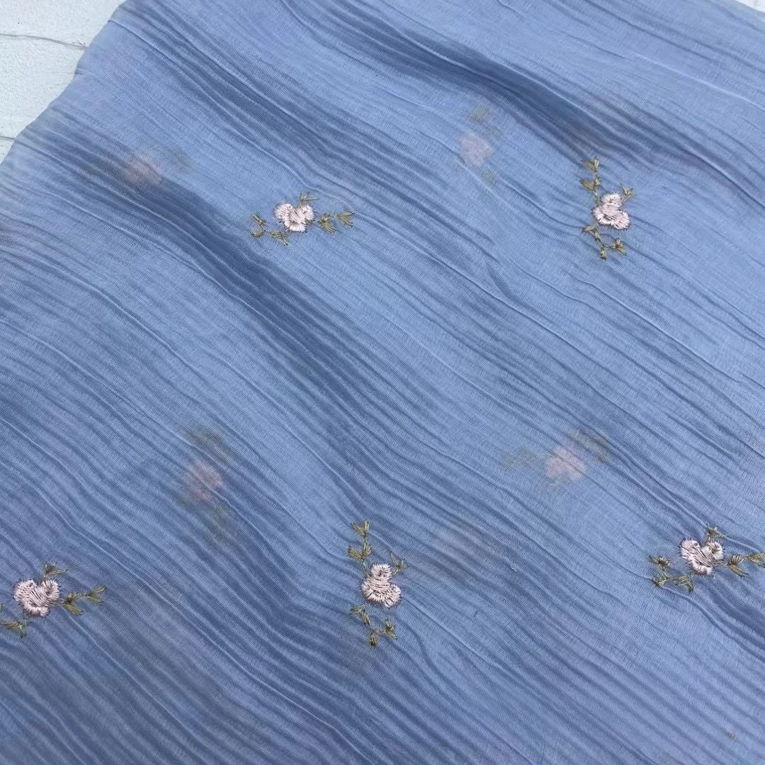 جديد متعدد الألوان الشيفون نسيج مطرز كريب متعدد الألوان عادي مطرز الدانتيل لمصمم الملابس ذاتية الصنع الخياطة بواسطة ياردات